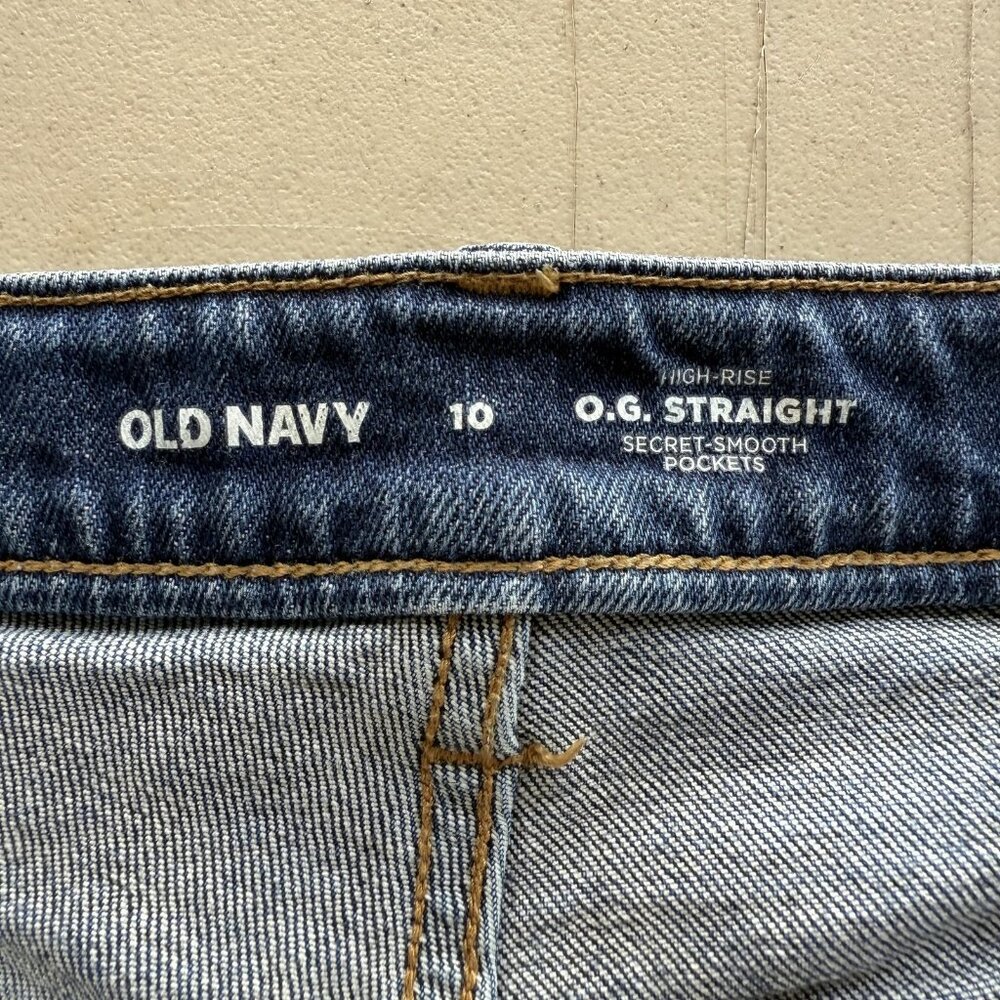Old Navy Jean Shorts Womens 10 High Rise Button Fly OG Straight Cuffed Denim - Picture 4 of 8
